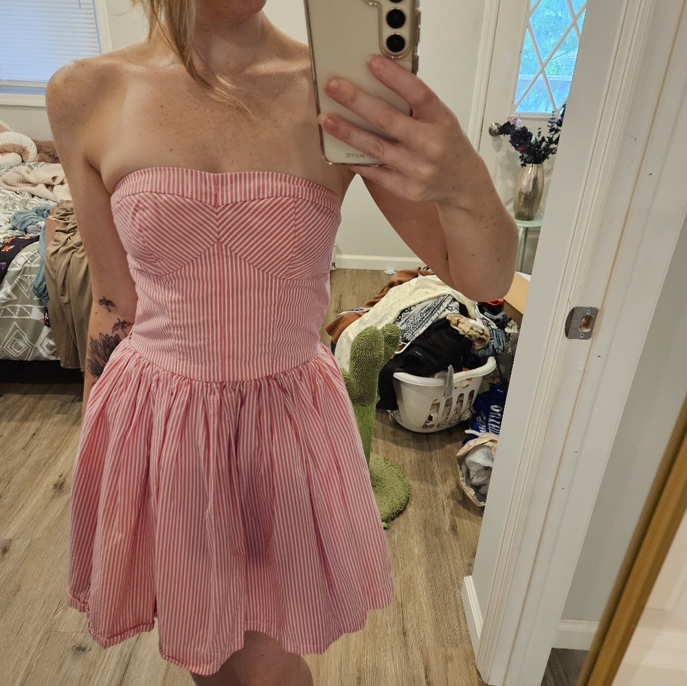 Hollister Pink Stripe Mini Dress